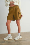 Olive Cargo Sweat Shorts