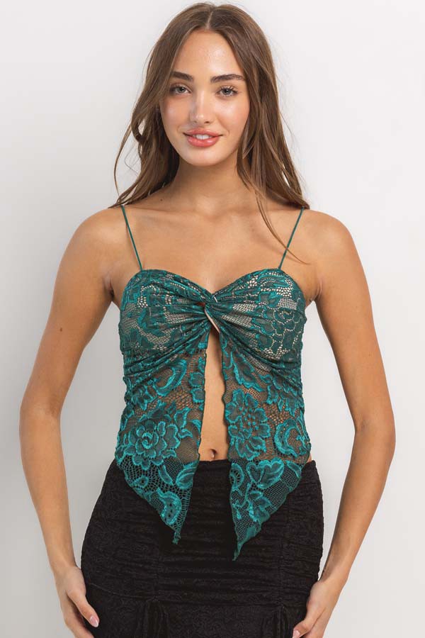 Teal Lace Top