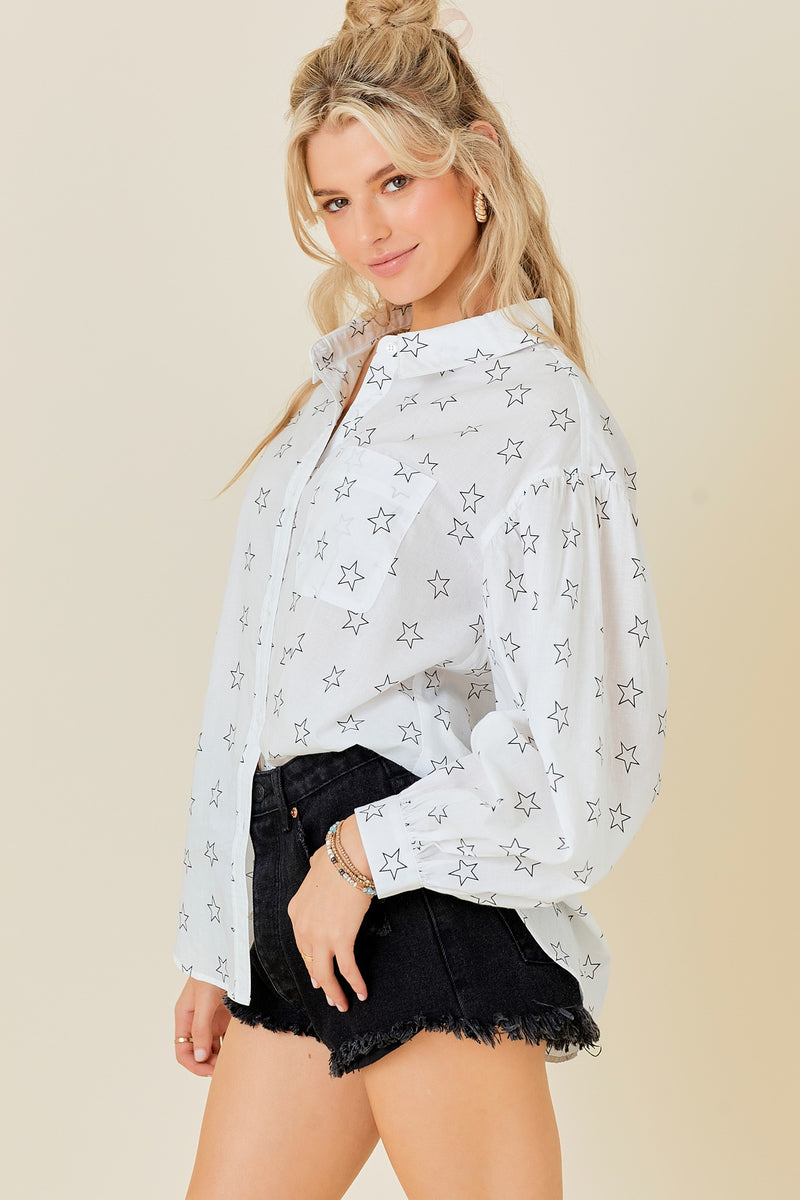 Star Button Down Shirt