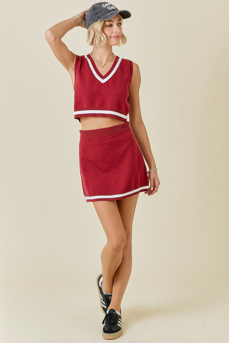 Red College Sweater Skirt