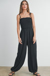 Black Smocked Jumpsuit