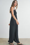 Black Smocked Jumpsuit