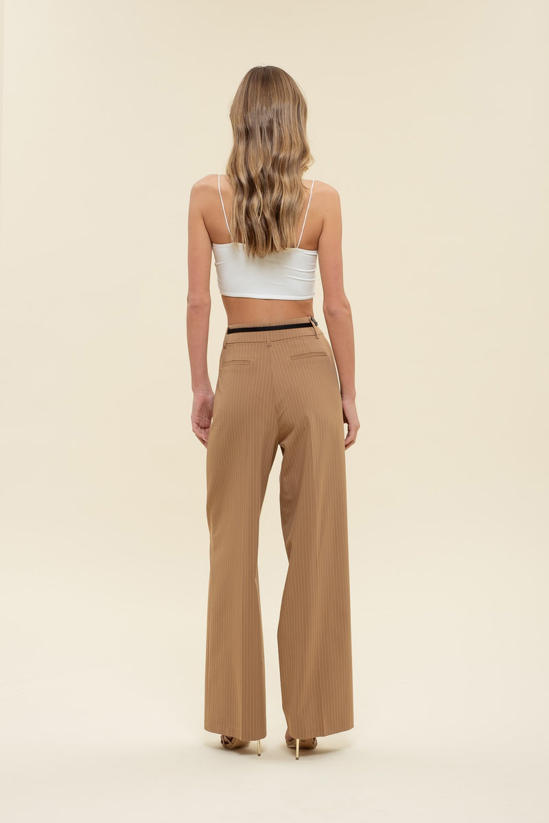 Camel Pinstripe Trouser