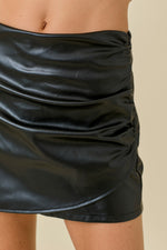 Black Ruched Mini Skort