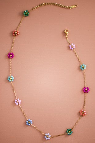 Color Flower Necklace