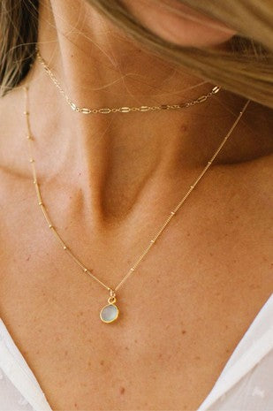 Disc Pendant Layered Necklace