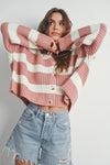 Striped  Cropped Cardigan